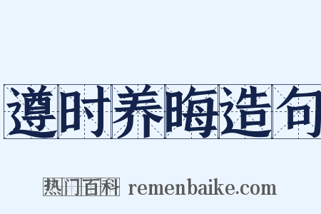 遵时养晦造句是什么意思的图片